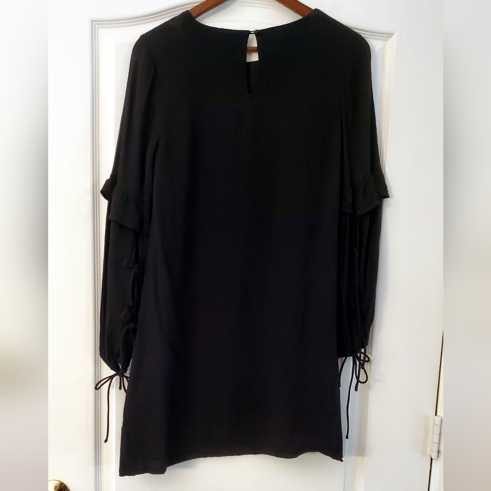 Sugar Lips Black lined long sleeve Tunic Dress with ties on sleeves S - Picture 4 of 8